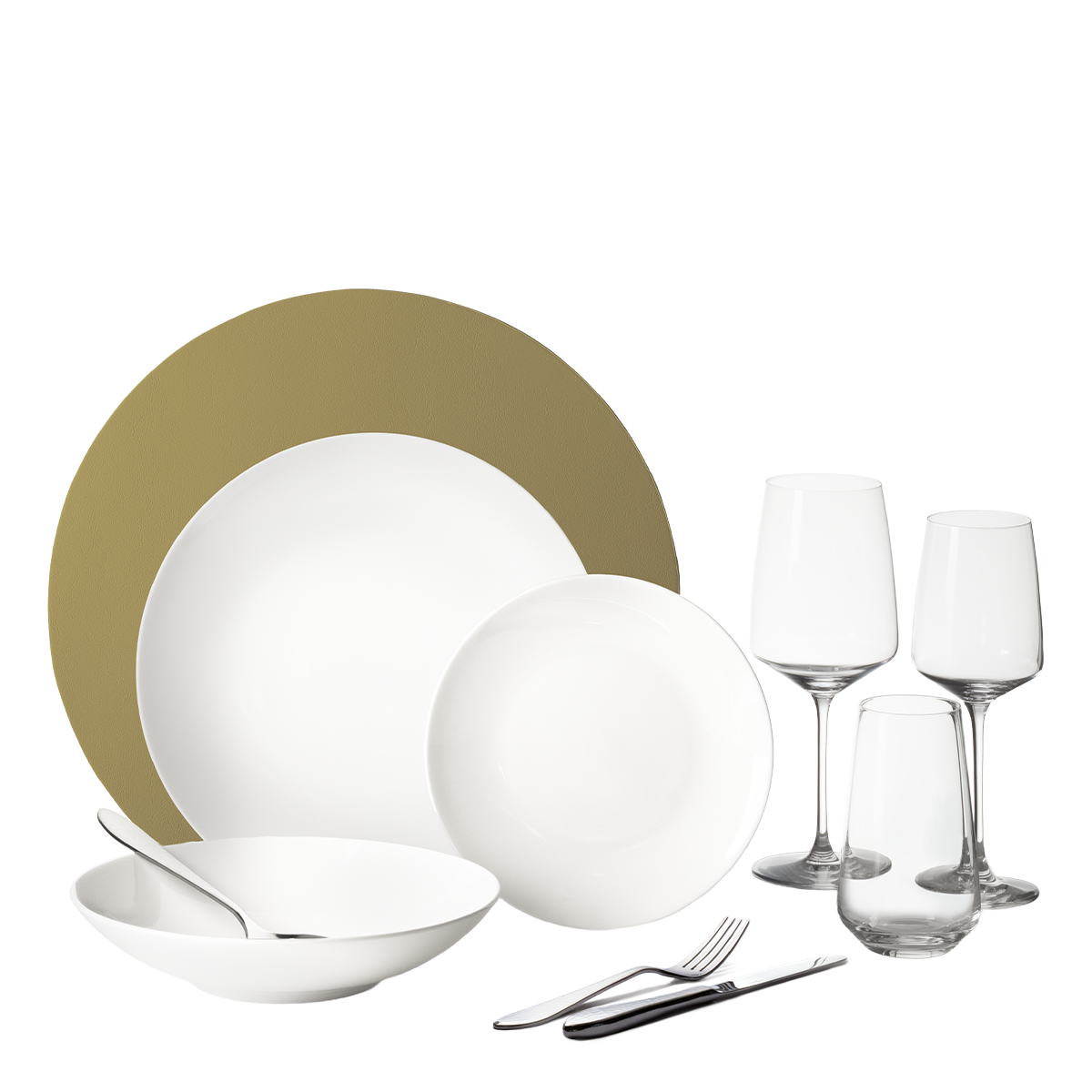 Štartovací set riadu 60 ks – Premium Platinum Line gold