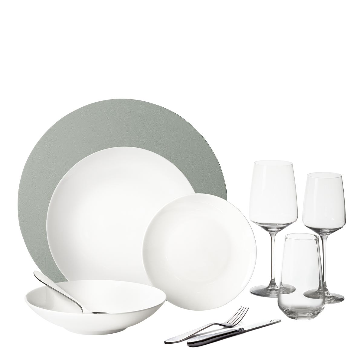 Štartovací set riadu 60 ks – Premium Platinum Line silver