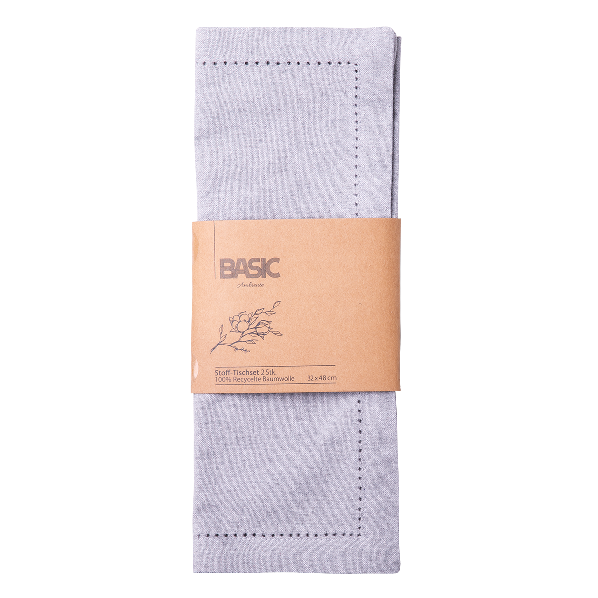 Svetlosivé bavlnené prestieranie 32 x 48 cm 2 ks – Basic Ambiente
