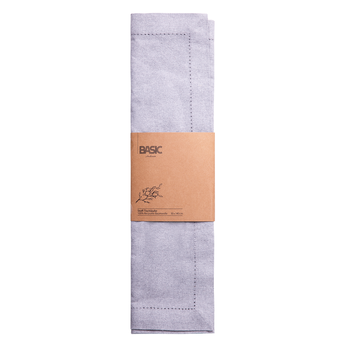 Svetlosivý bavlnený behúň na stôl 50 x 140 cm – Basic Ambiente