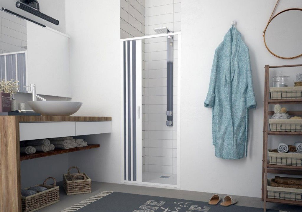 FORTE - Sprchová zástena FLEX - MARTE NEW - Rozmer A - 120 - 150 cm, Rozmer C - 185 cm, Typ otvárania - Zatváranie na stranu OLBBXF124001