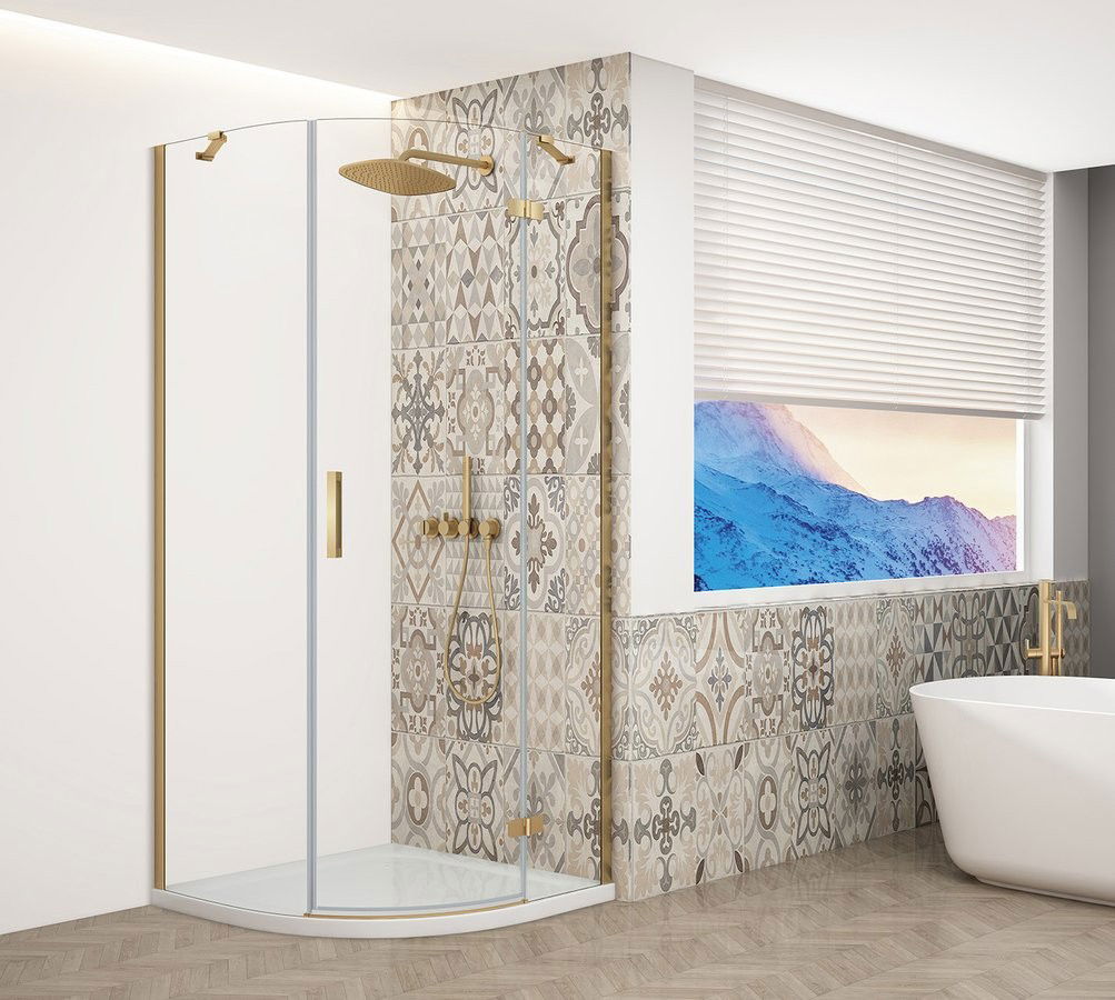 GELCO TRINITY GOLD štvrťkruhový kút 900x900 pravý, číre sklo, GT6590CR-G GT6590CR-G