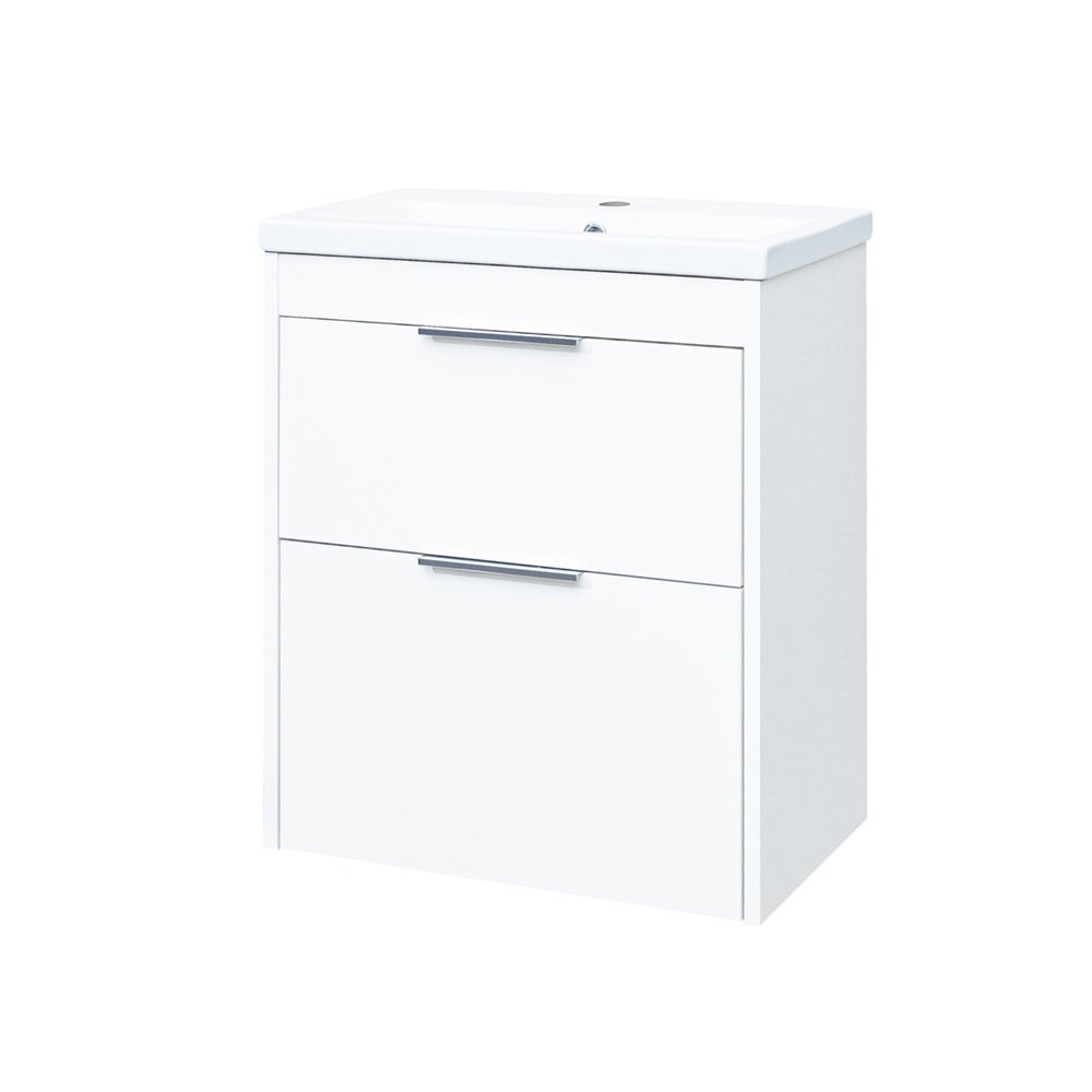 Mereo Vigo, kúpeľňová skrinka s keramickým umývadlom 61 cm, biela CN311