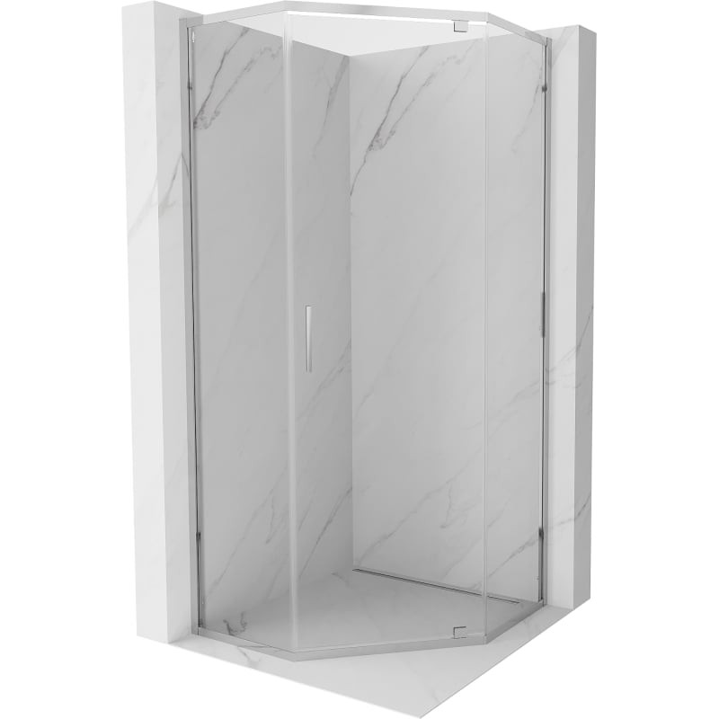 MEXEN - Exo sprchovací kút päťboký krídlový 90 x 90, transparent, chróm 812-090-090-01-00
