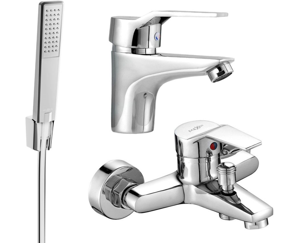 MEXEN/S - Caro R72 SET vaňová a umývadlová batéria, chróm 746603R72-00