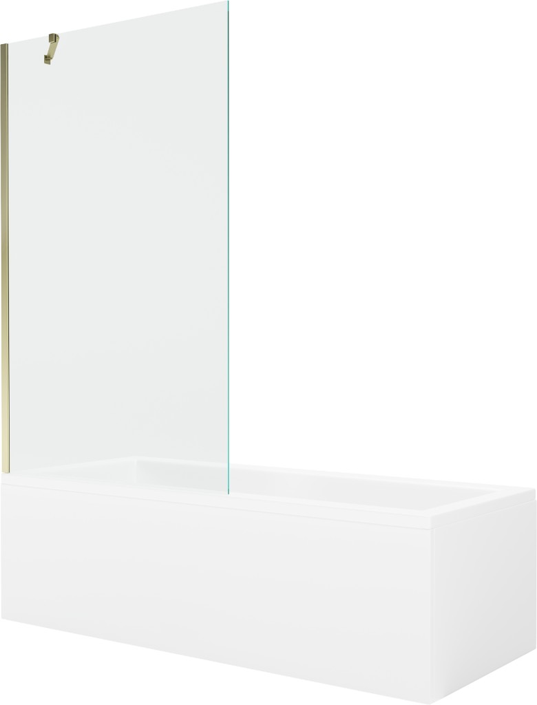 MEXEN/S - Cubik obdĺžniková vaňa 170 x 70 cm s panelom + vaňová zástena 100, transparent, chróm 550317070X9010020100