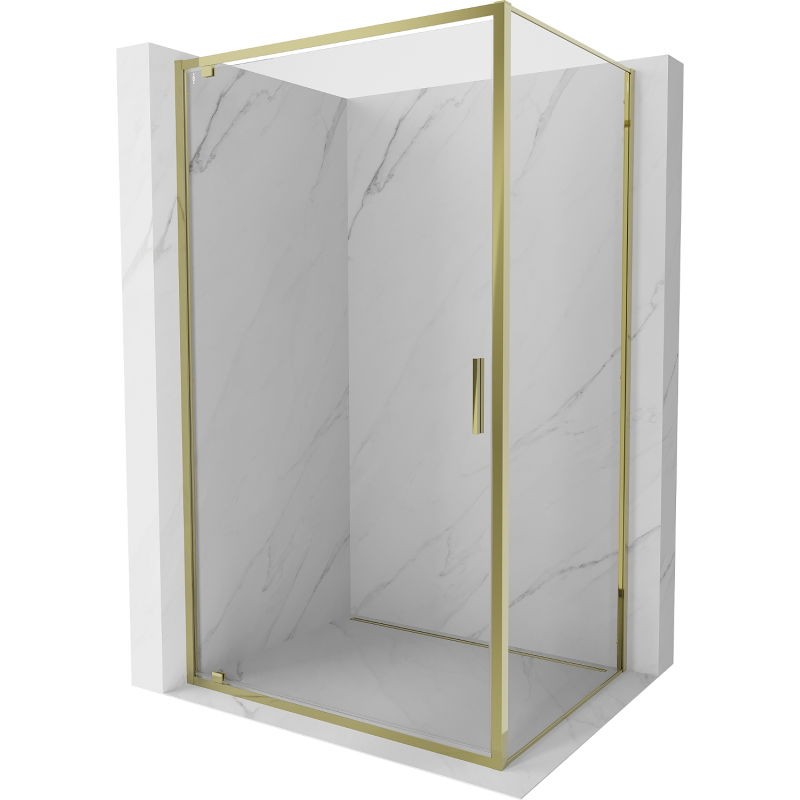 MEXEN/S - Exo sprchovací kút dvere krídlové 80 x 70, transparent, zlato 8181-080-070-50-00