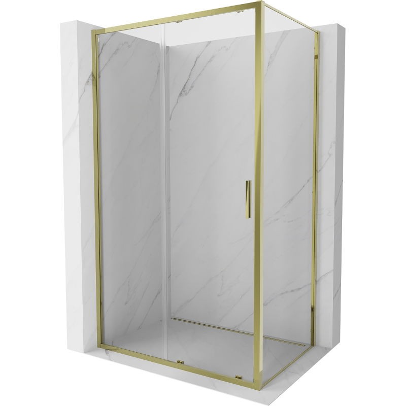 MEXEN/S - Exo sprchovací kút, posuvné dvere 100 x 95, transparent, zlato 8151-100-095-50-00