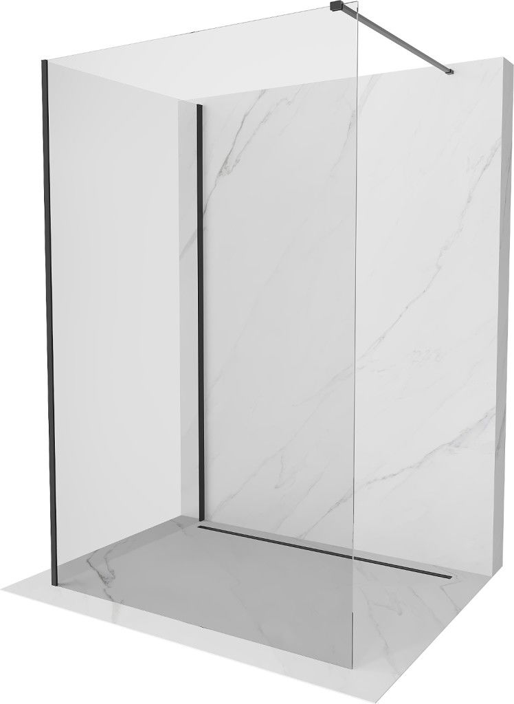 MEXEN/S - Kioto Sprchová zástena WALK-IN 100 x 90, transparent, čierna 800-100-212-70-00-090