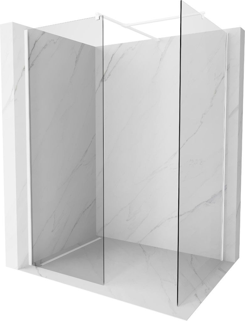 MEXEN/S - Kioto Sprchová zástena Walk-in 110 x 95, transparent, biela 800-110-202-20-00-095