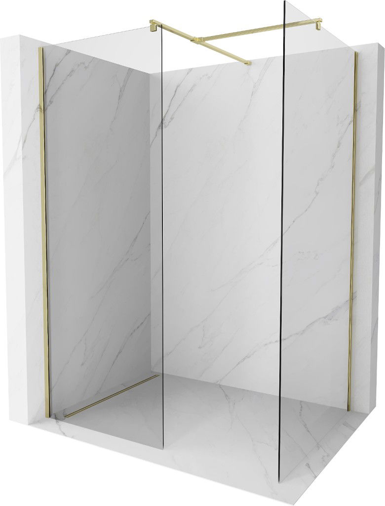 MEXEN/S - Kioto Sprchová zástena WALK-IN 120 x 110, transparent, zlatá 800-120-202-50-00-110
