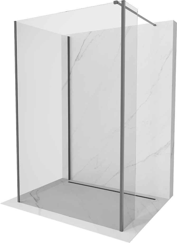 MEXEN/S - Kyoto Sprchová zástena WALK-IN 110 x 80 x 30, transparent, grafit metal 800-110-080-221-95-00-030
