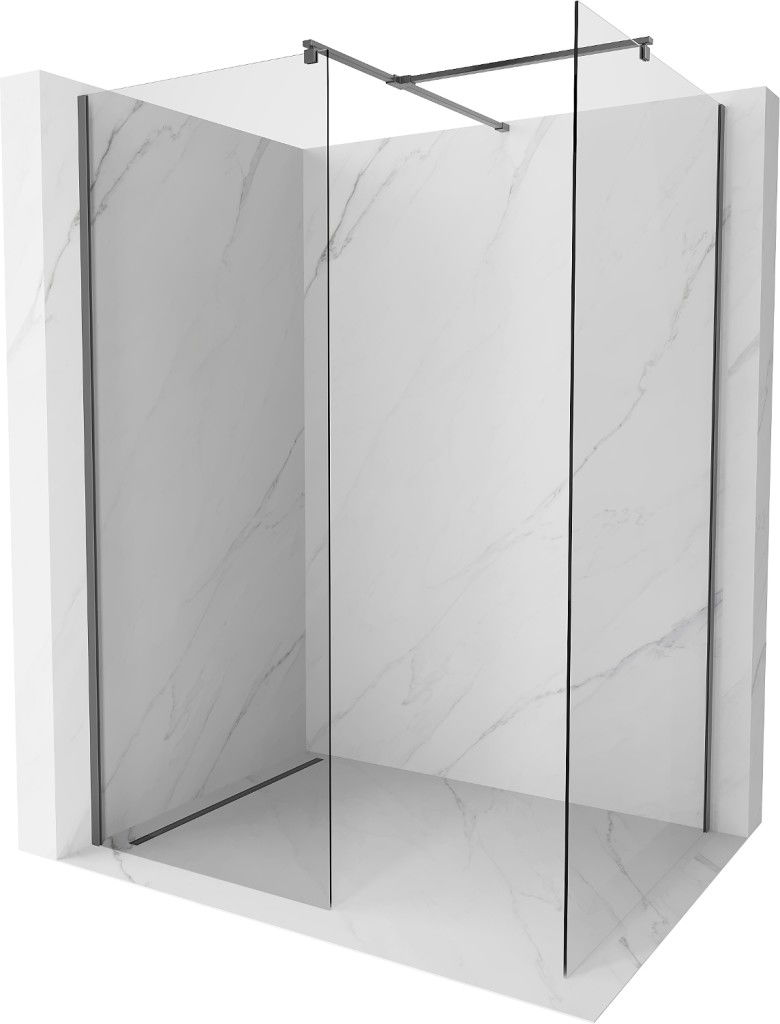 MEXEN/S - Kyoto Sprchová zástena WALK-IN 85 x 70, transparent, grafit metal 800-085-202-95-00-070