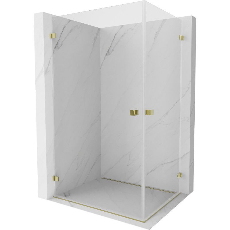 MEXEN/S - Lunar-B Duo sprchovací kút dvere krídlové 95 x 85, transparent, zlato 832-095L-085P-50-00