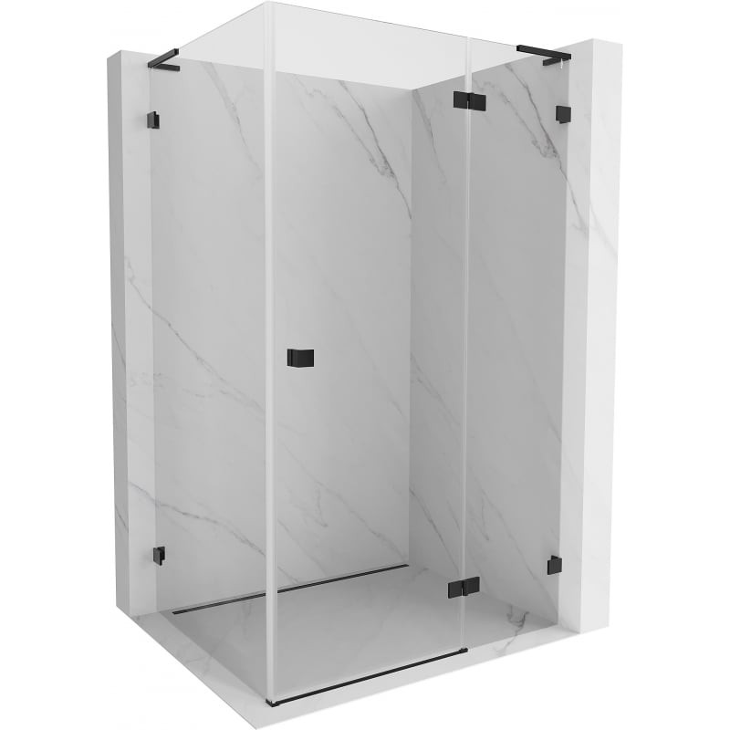 MEXEN/S - Lunar L sprchový kút dvere krídlové pravá 90 x 70, transparent, čierna 834L-090-070-70-00-P