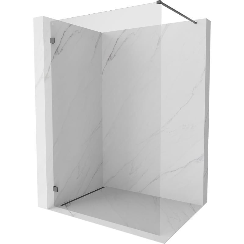 MEXEN/S - Lunar Sprchová zástena WALK-IN ľavá 90 x 200, transparent 8 mm, grafit kartáčovaná 830-090-000-66-00-L