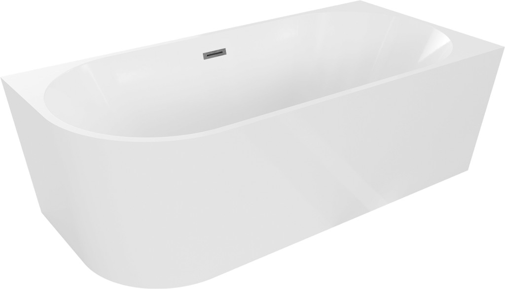MEXEN/S - Mia voľne stojaca rohová vaňa pravá 170 x 80, biela, sifón a prepad grafit metal 52691708000P-95