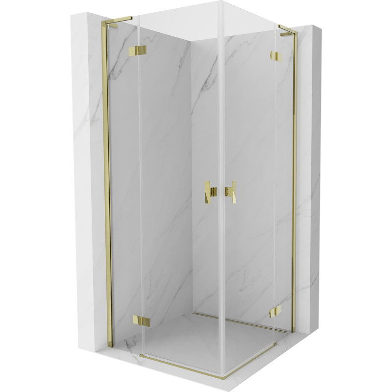 MEXEN/S - Mist-H L Duo sprchový kút dvere krídlové 95 x 95, transparent, zlato 8A5L-095L-095P-50-00