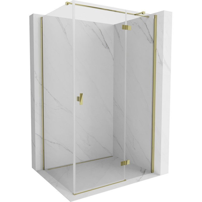 MEXEN/S - Mist HT sprchovací kút dvere krídlové pravá 105 x 85, transparent, zlato 8A5T-105-085-50-00-P