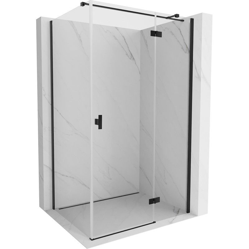 MEXEN/S - Mist HT sprchovací kút dvere krídlové pravá 75 x 95, transparent, čierna 8A5T-075-095-70-00-P