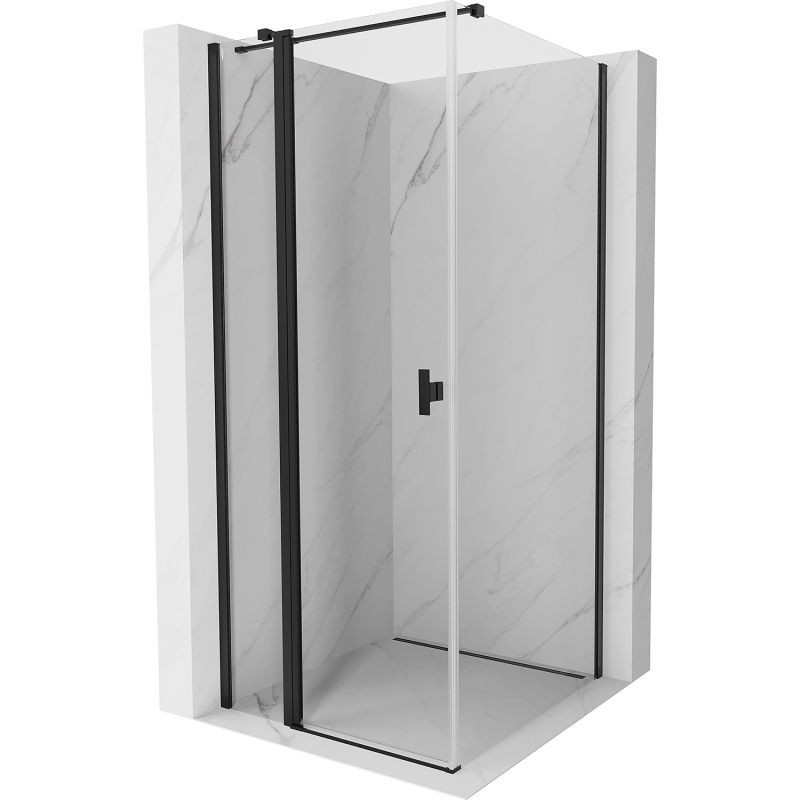 MEXEN/S - Mist T sprchovací kút dvere krídlové 85 x 85, transparent, čierna 8A4T-085-085-70-00