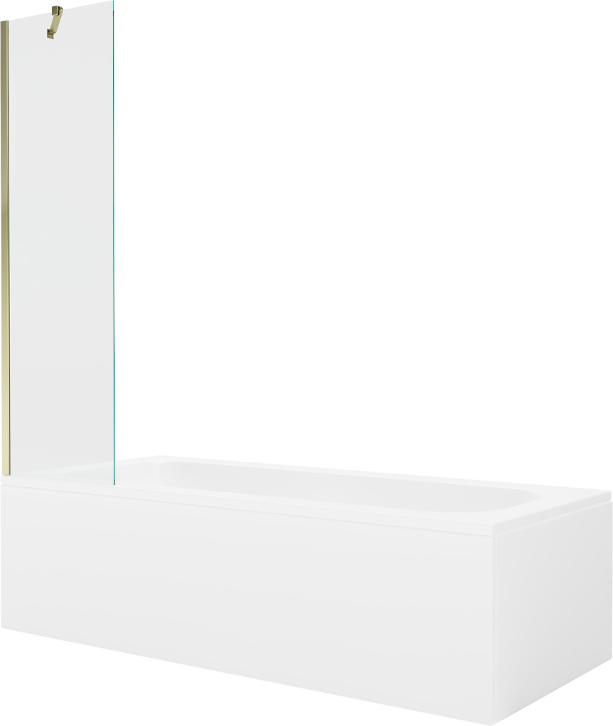 MEXEN/S - Vega obdĺžniková vaňa 160 x 70 cm s panelom + vaňová zástena 50, transparent, chróm 550116070X9505000001