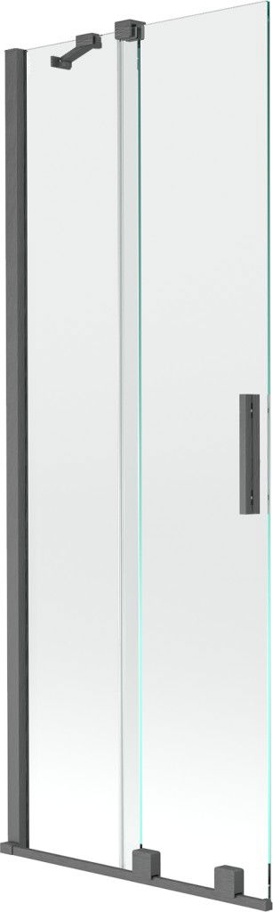 MEXEN/S - Velar Dvojkrídlová posuvná vaňová zástena 70 x 150, transparent, šedá kartáčovaná 896-070-000-01-66