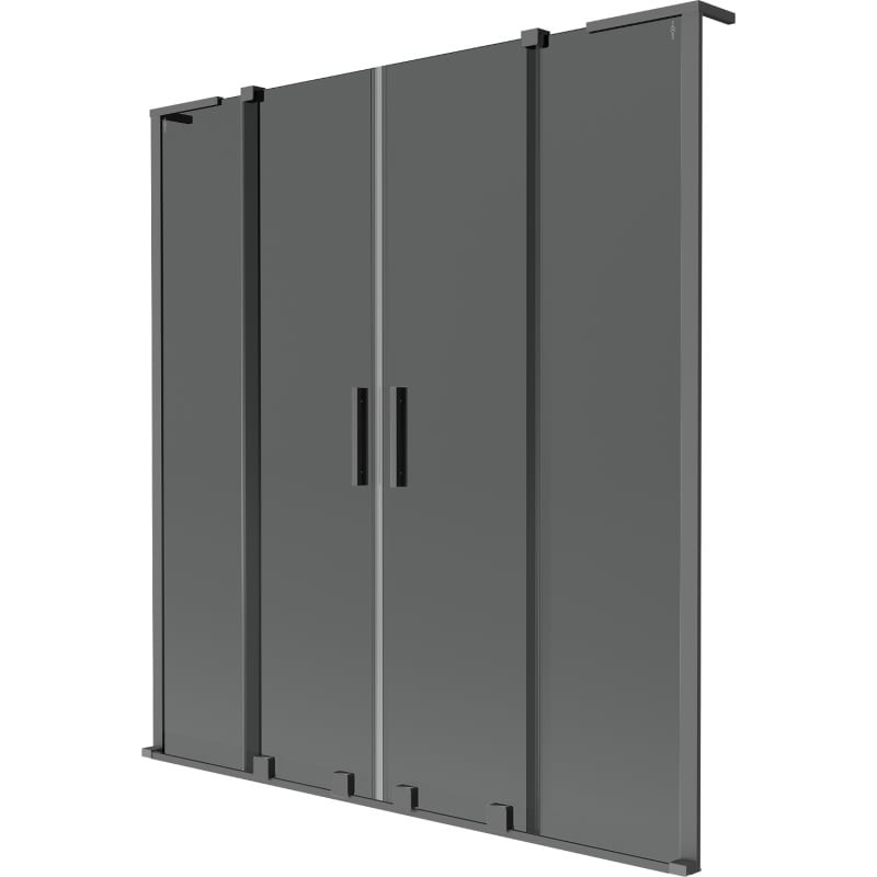 MEXEN/S - Velar L Duo dvojkrídlová posuvná vaňová zástena 160 x 150, grafit, grafit metal 896-160-003-42-95