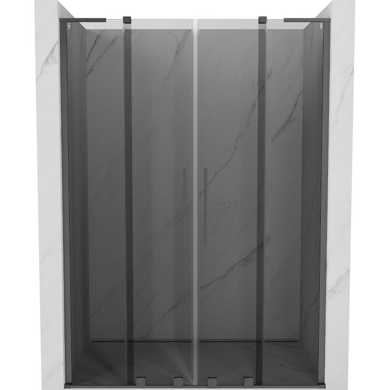 MEXEN/S - Velar L Duo posuvné sprchové dvere 160, grafit, grafit metal 871-160-003-42-95