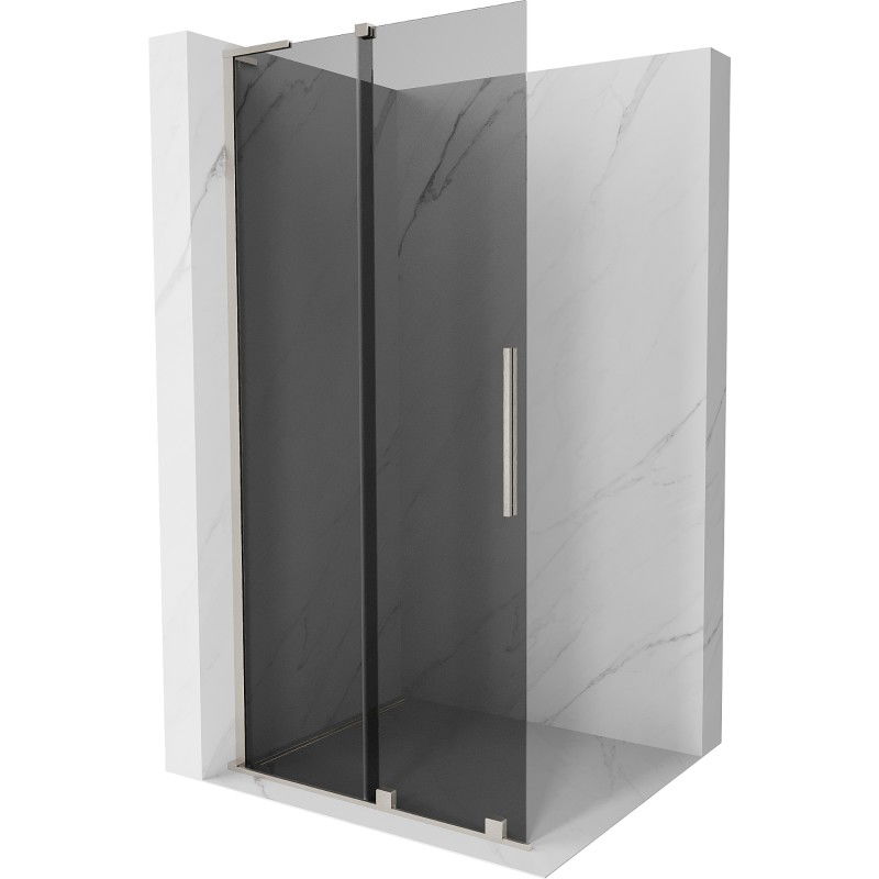 MEXEN/S - Velar L Sprchová zástena posuvná Walk-in 100 x 200, grafit 8 mm, nikel kartáčovaný 871-100-003-43-97