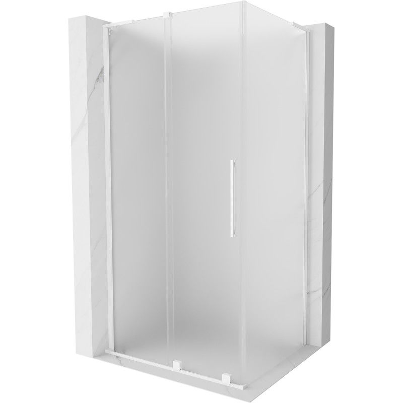 MEXEN/S - Velar L sprchovací kút, posuvné dvere 100 x 90, dekor, biela 871-100-090-33-20