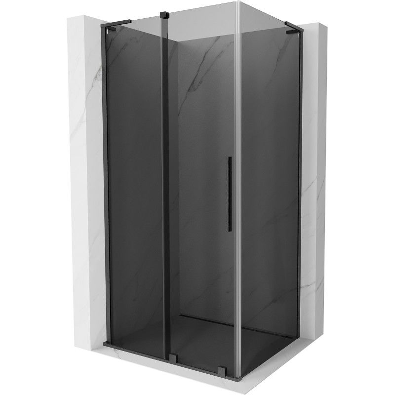 MEXEN/S - Velar L sprchovací kút, posuvné dvere 120 x 110, grafit, grafit kartáčovaná 871-120-110-43-66