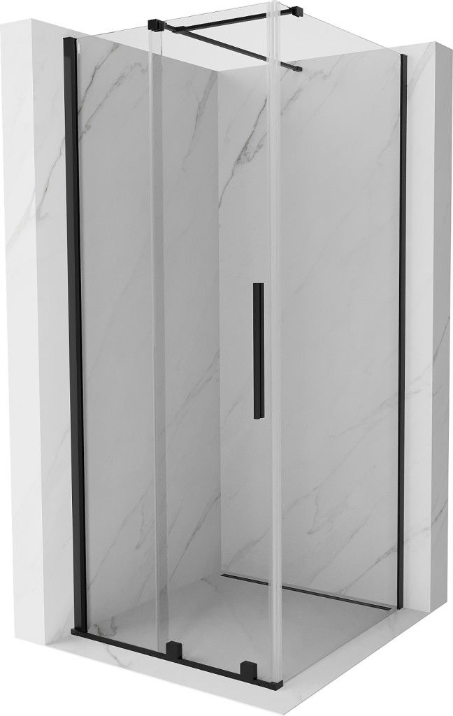 MEXEN/S - Velár sprchovací kút 110 x 110, transparent, čierna 871-110-110-01-70