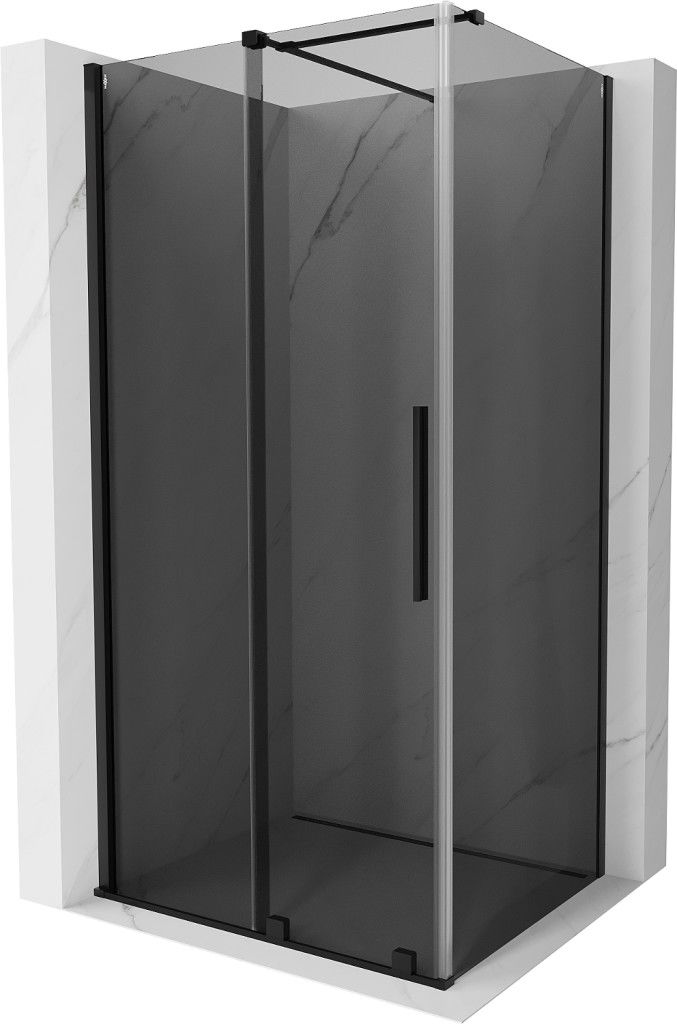 MEXEN/S - Velár sprchovací kút, posuvné dvere 100 x 75, grafit, čierna 871-100-075-41-70