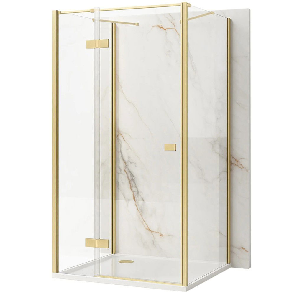 REA/S - Sprchovací kút Atlas 120x90 Brush Gold vľavo KPL-K4876