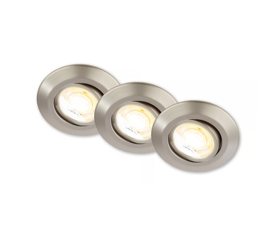 Briloner 7586032 - sada 3x LED kúpeľňových podhľadových svietidiel KLIRA LED/4,9W/230V IP23 chróm 7586032