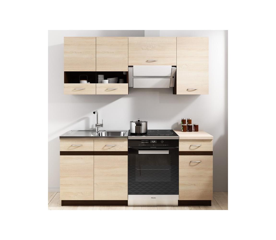 Kuchynská linka VALERIA 180 cm dub sonoma/hnedá 5907758722190