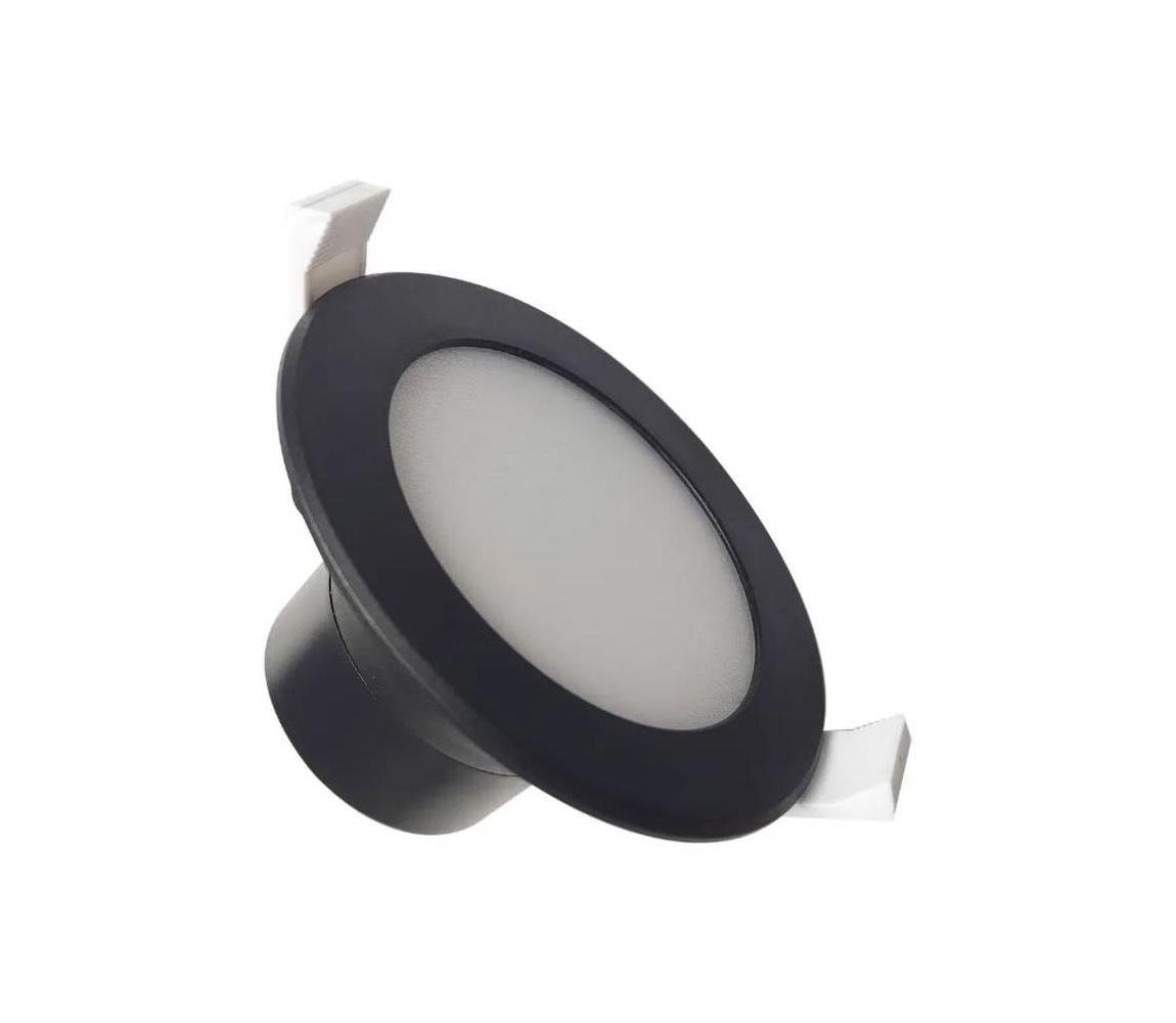 LED Kúpeľňové podhľadové svietidlo LED/7W/230V 4000K čierna IP44 LDL153/B