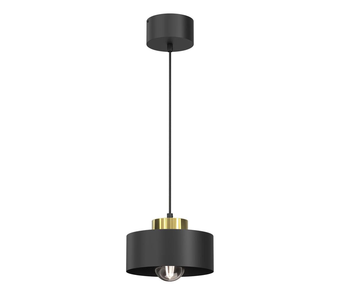 Luster na lanku MARTI 1xE27/15W/230V čierna/zlatá 9997