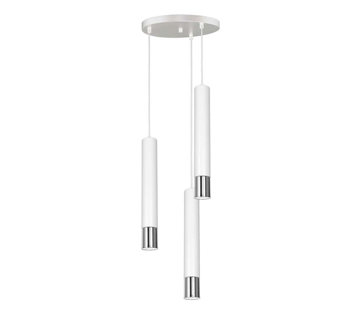 Luster na lanku NEST 3xGU10/8W/230V biela/lesklý chróm 1055