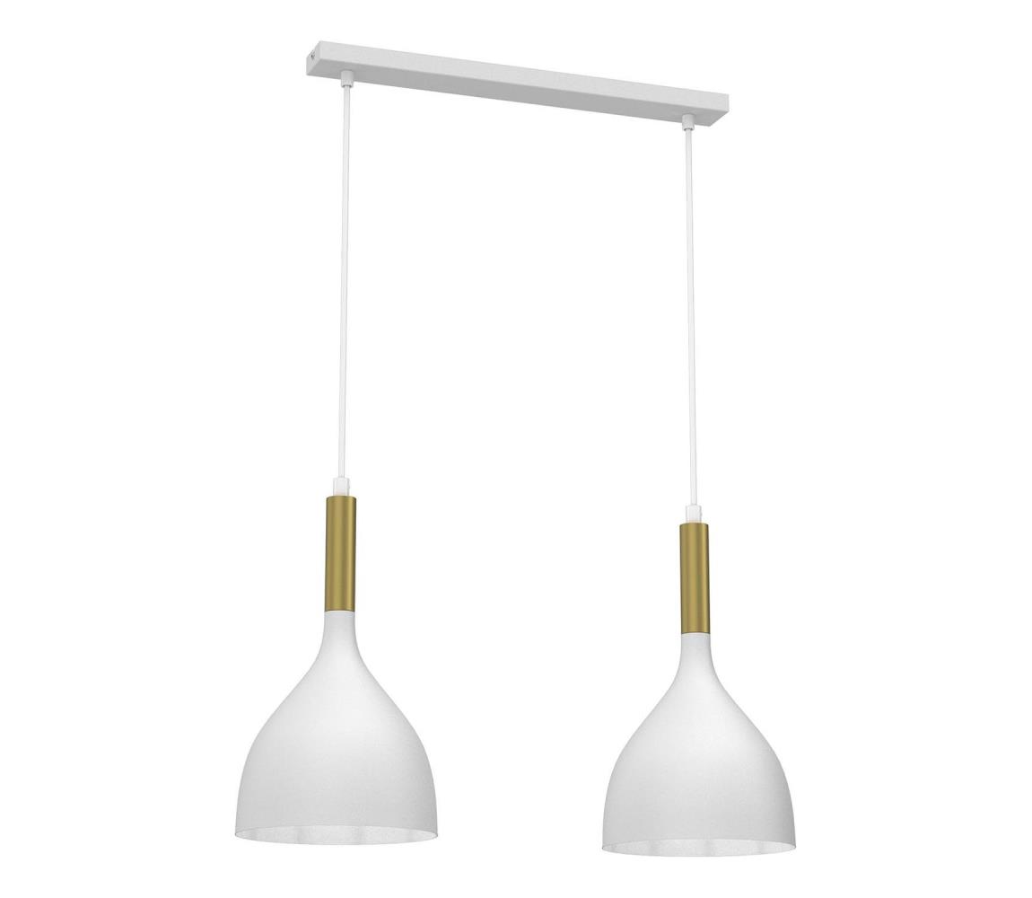 Luster na lanku NOAK 2xE27/15W/230V biela/zlatá 3956