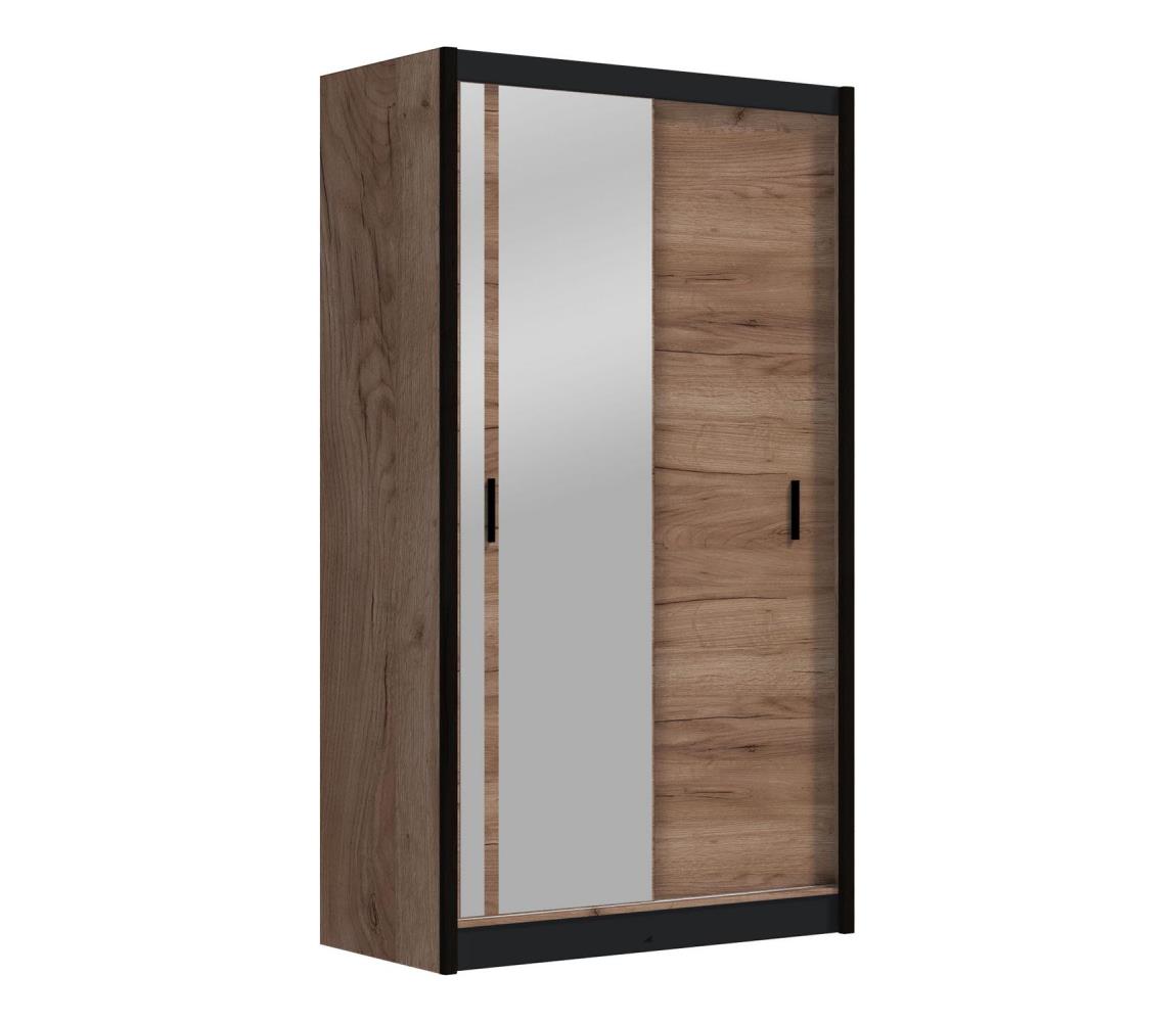 Šatní skriňa so zrkadlom SABRINA 120x215 cm dub craft OSLO 120 Craft